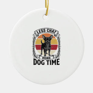 Funny Dog Lover Shirt Vintage Engraving Chihuahua Ceramic Tree Decoration