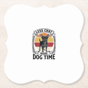 Funny Dog Lover Shirt Vintage Engraving Chihuahua  Paper Coaster