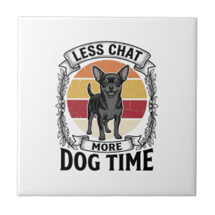 Funny Dog Lover Shirt Vintage Engraving Chihuahua  Tile