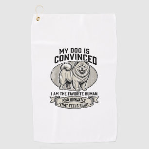 Funny Dog Lover Shirt with Vintage Engraved Chow C Golf Towel