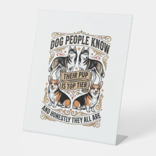 Funny Dog Lover Shirt with Vintage Puppy Debate De Pedestal Sign