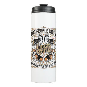 Funny Dog Lover Shirt with Vintage Puppy Debate De Thermal Tumbler