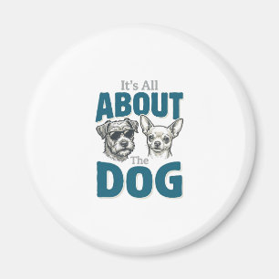 Funny Dog Lover Vintage Engraving Graphic_1 Magnet