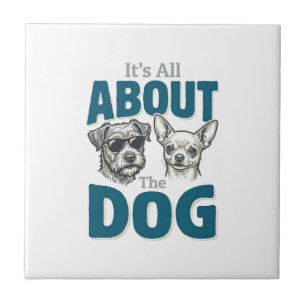 Funny Dog Lover Vintage Engraving Graphic_1 Tile
