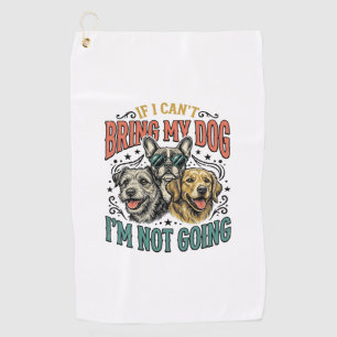 Funny Dog Lover Vintage Engraving Quote Design (2) Golf Towel