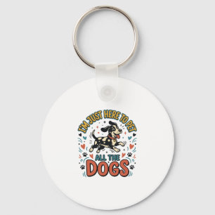 Funny Dog Lover Vintage Pet All The Dogs Design_1 Key Ring