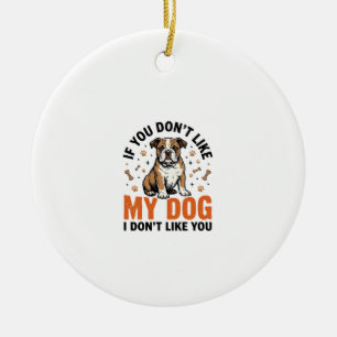 Funny Dog Lover Vintage Puppy Quote Shirt Design_1 Ceramic Tree Decoration