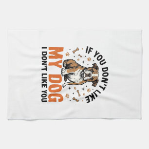 Funny Dog Lover Vintage Puppy Quote Shirt Design_1 Tea Towel