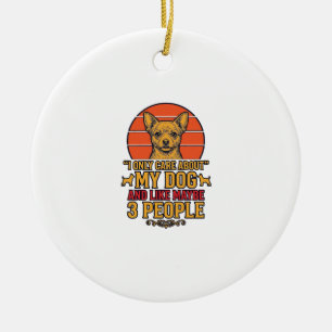 Funny Dog Lover Vintage Quote Vector Design_1 Ceramic Tree Decoration