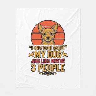 Funny Dog Lover Vintage Quote Vector Design_1 Fleece Blanket