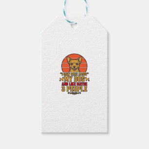 Funny Dog Lover Vintage Quote Vector Design_1 Gift Tags