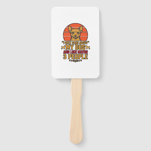 Funny Dog Lover Vintage Quote Vector Design_1 Hand Fan