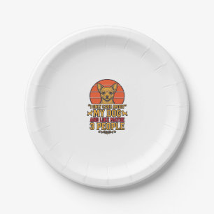 Funny Dog Lover Vintage Quote Vector Design_1 Paper Plate