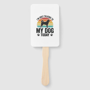 Funny Dog Lover Vintage Sunset Quote Design_1 Hand Fan