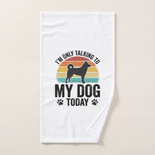 Funny Dog Lover Vintage Sunset Quote Design_1 Hand Towel