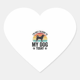 Funny Dog Lover Vintage Sunset Quote Design_1 Heart Sticker