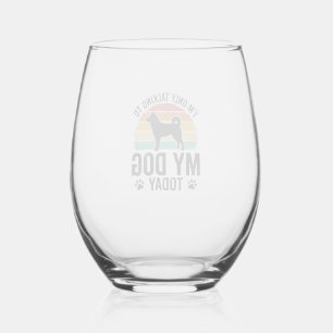 Funny Dog Lover Vintage Sunset Quote Design_1 Stemless Wine Glass