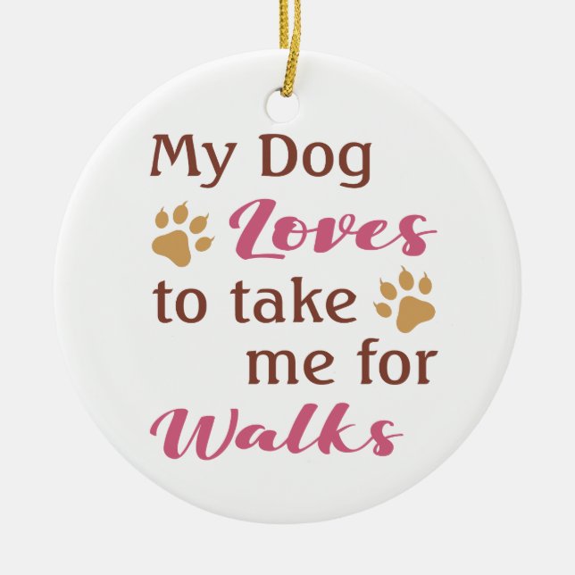 Funny Dog Lover's Ceramic Tree Decoration (Front)