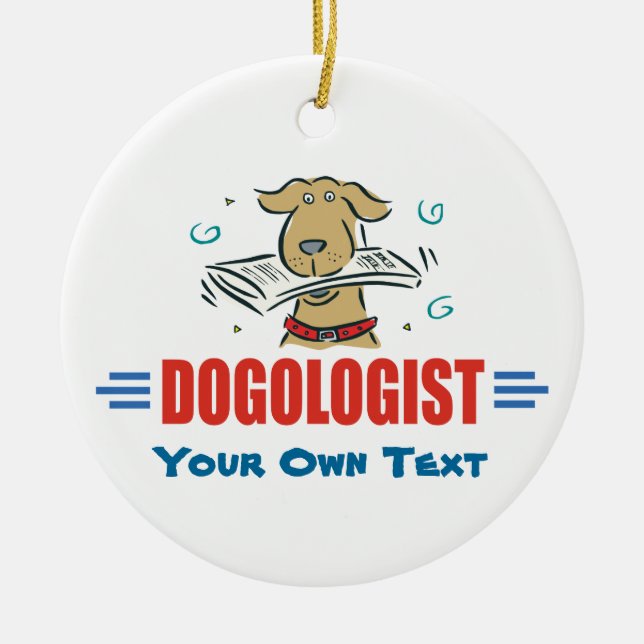 Funny Dog Lovers Ceramic Tree Decoration (Front)