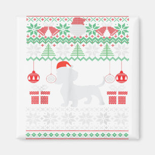 Funny Dog lovers Dachshund Santa Hat Ugly Christma Magnet
