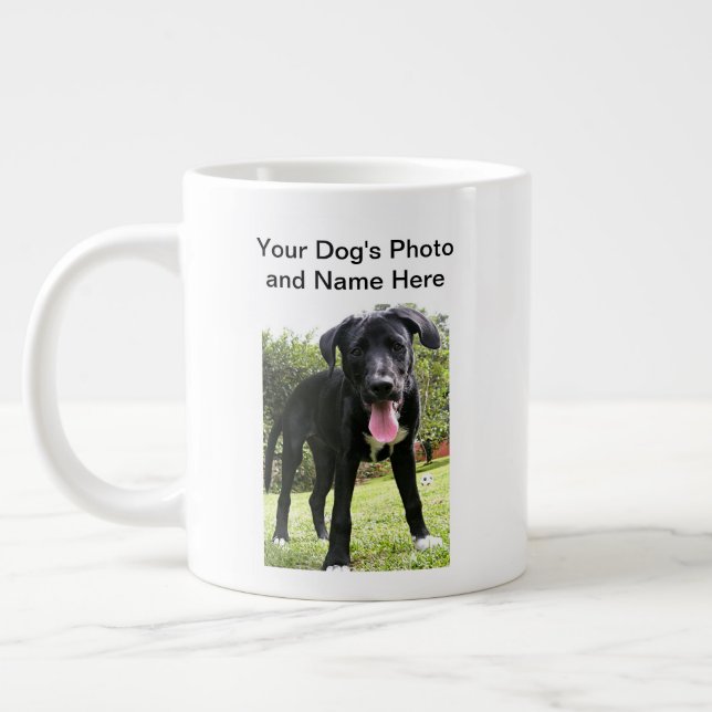 Funny Dog Lover's Photo Large Coffee Mug (Left)