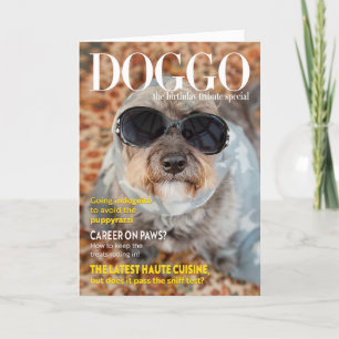Funny Dog Magazine Style Birthday Card