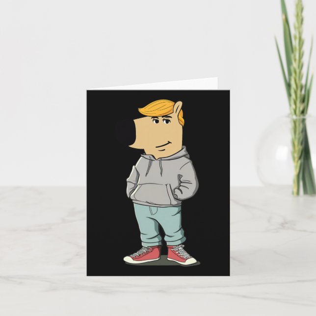 Funny Dog Meme Trump Hat Make Great Again  Card (Front)