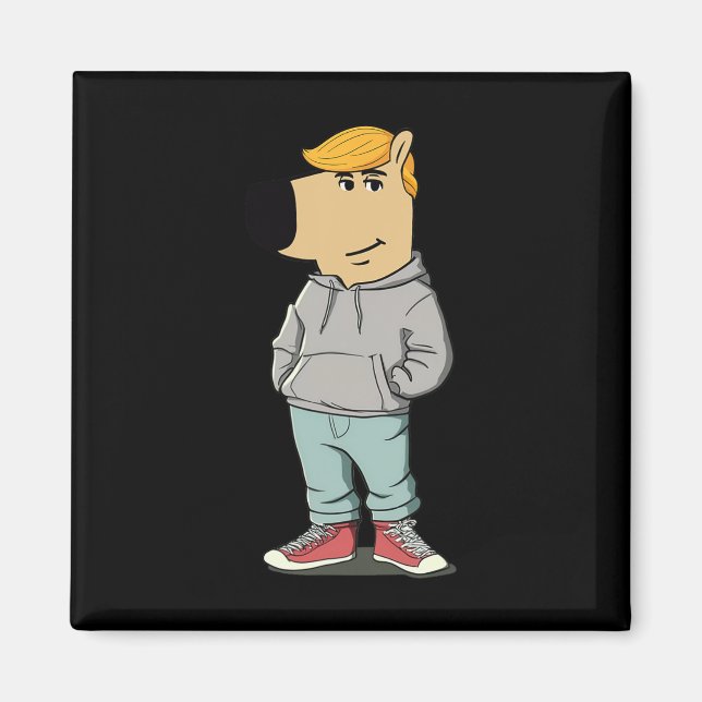 Funny Dog Meme Trump Hat Make Great Again  Magnet (Front)
