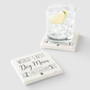 Funny Dog Mum Personalised Stone Coaster