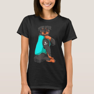 Funny Dog Mum Rottweiler I Love Mum Tattoo Gifts W T-Shirt