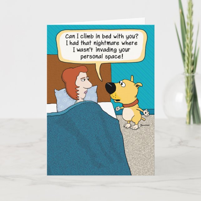 Funny Dog Nightmare Birthday Card (Front)