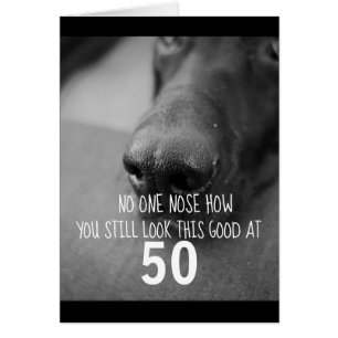 funny dog nose custom birthday card humour