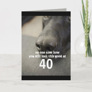 funny dog nose custom  birthday card humour