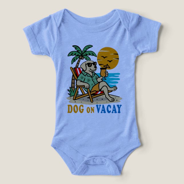 Funny Dog on Vacation T-Shirt | Cute Summer (Design Front)