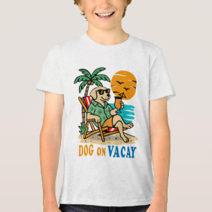 Funny Dog on Vacation T-Shirt   Cute Summer Tri-Blend Shirt