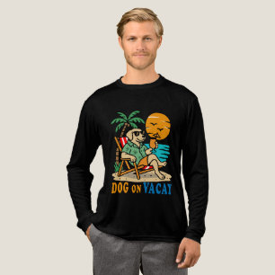 Funny Dog on Vacation T-Shirt   Cute Summer Tri-Blend Shirt