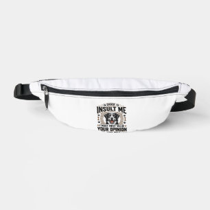 Funny Dog Opinion Vintage T-Shirt Design_1 Bum Bags