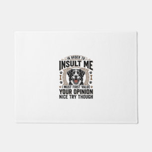 Funny Dog Opinion Vintage T-Shirt Design_1 Doormat