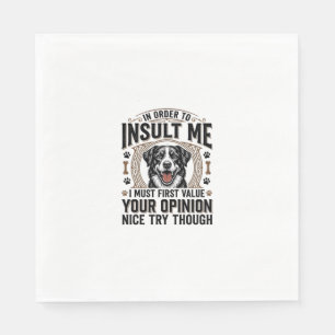 Funny Dog Opinion Vintage T-Shirt Design_1 Napkin