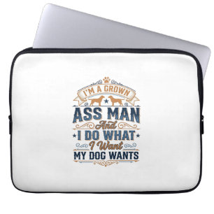 Funny Dog Owner Quote Vintage Vector Design_1 Laptop Sleeve