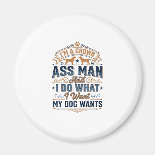 Funny Dog Owner Quote Vintage Vector Design_1 Magnet