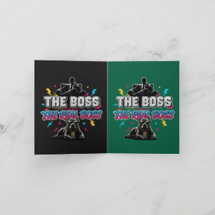 Funny Dog Owner "The Real Boss" Pitbull Design Card