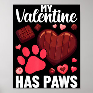 Funny Dog Owner Valentines Day Heart Women Girls  Poster