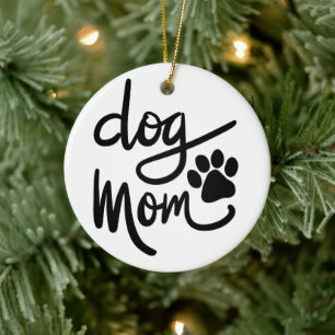 Funny Dog Paw Dog Mum Ceramic Tree Decoration