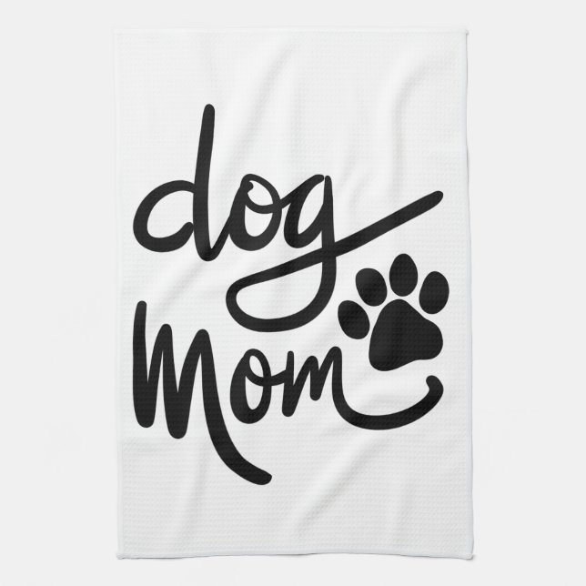 Funny Dog Paw Dog Mum Tea Towel (Vertical)