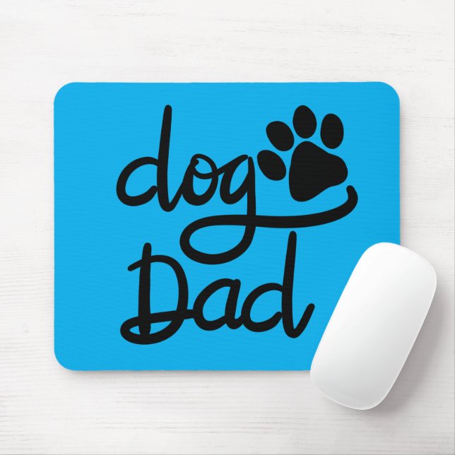 Funny Dog Paw Print Dog Dad Mouse Pad (With Mouse)