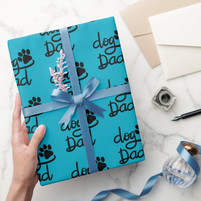 Funny Dog Paw Print Dog Dad Wrapping Paper (Gifting)
