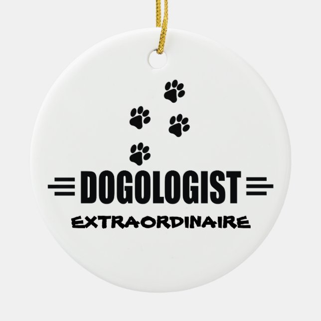 Funny Dog Paws Ceramic Tree Decoration (Front)
