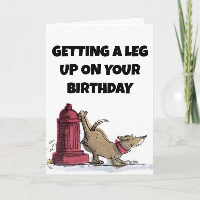 FUNNY DOG PEEING BIRTHDAY CARD (Front)