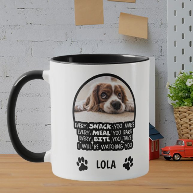 Funny Dog Pet Photo Black and White Watching You Mug (Creator Uploaded)